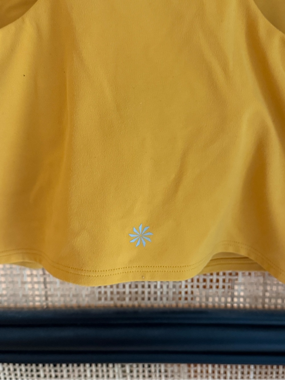 Athleta Women’s Mustard Yellow Cropped Sleeveless Athletic Bra Tank Small - Picture 3 of 4